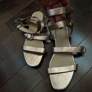 J Crew Leather Rose Gold Sandals Size 7.5